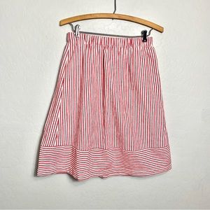 J. Crew Factory Women’s Size XS A-line Skirt Red Cream Striped